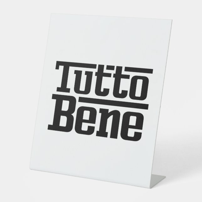 Tutto Bene Sockelschild (Vorderseite)