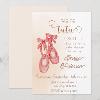 Tutu aufgeregte Ballerina Baby Shower Einladung