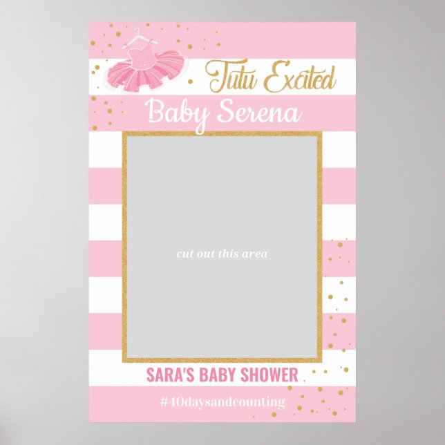 Tutu Ballerina Baby Dusche Foto Prop Frame Poster (Vorne)