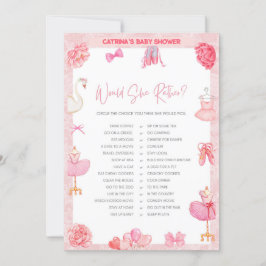Tutu Ballerina Baby Shower - Bearbeitbarer Name, 1 Einladung
