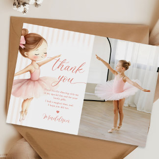 Tutu Ballerina Ballet Dancer Girl Birthday Photo Dankeskarte
