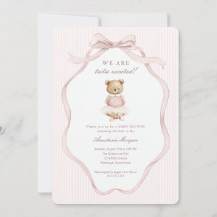 Tutu Begeistert Rosa Coquette Teddybär Baby Shower Einladung