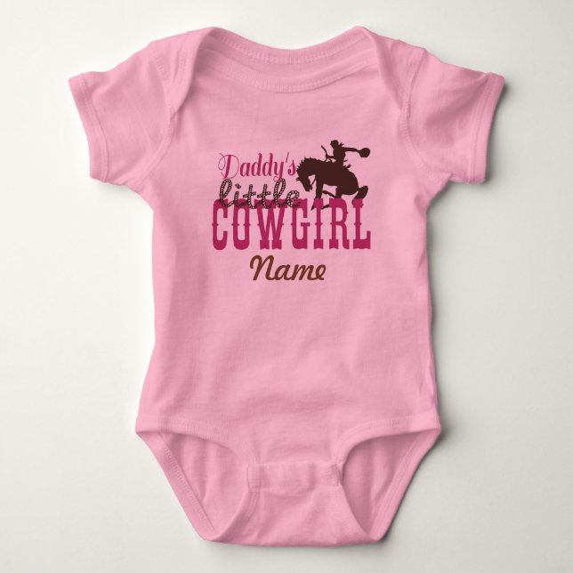 Tutu Bodysuit "Daddy s Little Cowgirl" Baby Strampler (Vorderseite)
