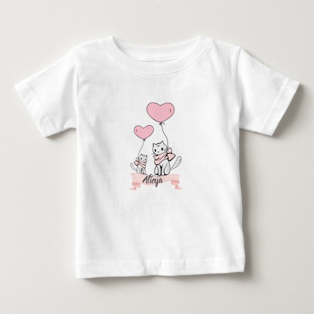 Tutu Chats coeur Baby T-shirt (Vorderseite)