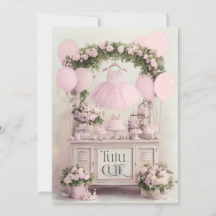 Tutu Cute Ballett Rosa Ballerina Thema für Mädchen Einladung