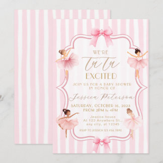 Tutu Excited Ballerina Ballet Baby Shower Einladung