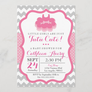 Tutu mignon - invitation de baby shower