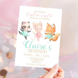 Tutu Niedlich Ballerina Animal Ballet Geburtstagsp Einladung