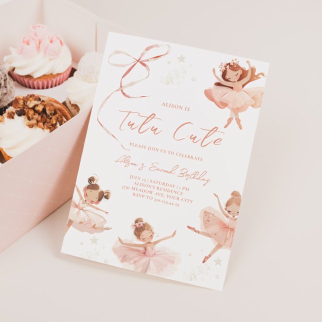 Tutu Niedlich Ballerina Birthday Einladung (Von Creator hochgeladen)