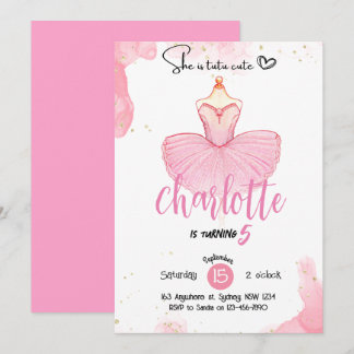 Tutu niedlich Ballet Einladung zum Geburtstag