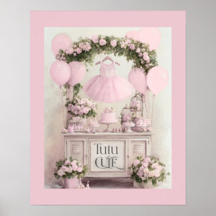 Tutu Niedlich Ballet Pink Ballerina Thema für Mädc Poster