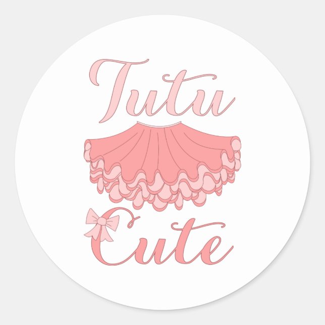 Tutu Niedlich Ballet Runder Aufkleber (Vorderseite)