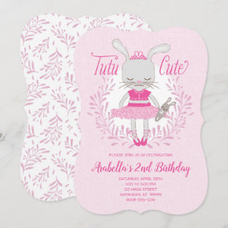 Tutu Niedlich Bunny Birthday Einladung