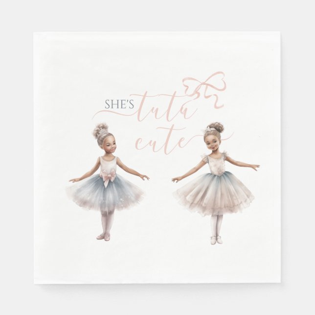 Tutu Niedlich Elegante Ballerina Watercolor Geburt Serviette (Vorderseite)