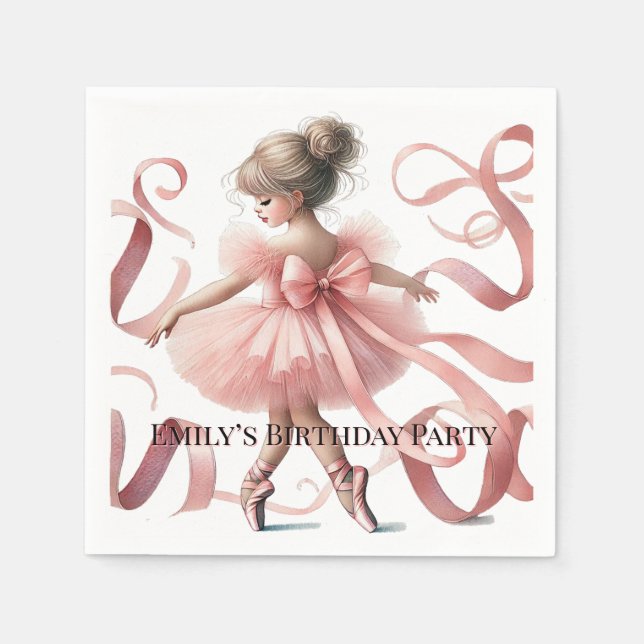 Tutu Niedlich | Enchanted Ballerina Birthday Party Serviette (Vorderseite)