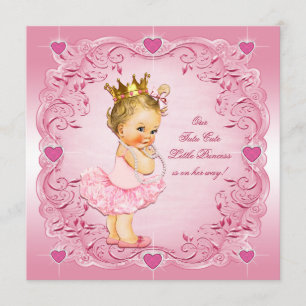 Tutu Niedlich Princess Liebe Hearts Babydusche Einladung