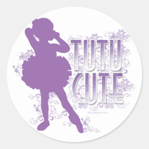 Tutu Niedlich (Violet) Runder Aufkleber