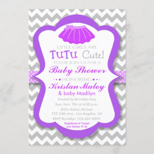 Tutu Niedliche Lila Babydusche Einladung