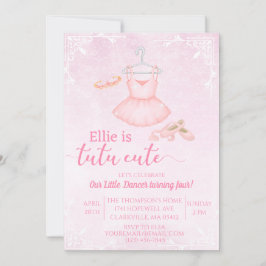 Tutu niedliche Rosa Ballerina Aquarelleinladung Einladung