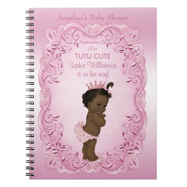 Tutu Niedliches Ethnic Princess Baby Shower Gästeb Notizblock (Vorderseite)