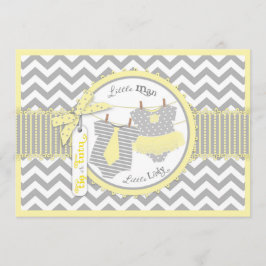 Tutu- oder Krawatte- und Zickzack-Printwerbung Einladung