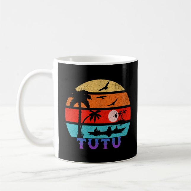 Tutu Retro Sunset Ocean Großvater Kaffeetasse (Links)