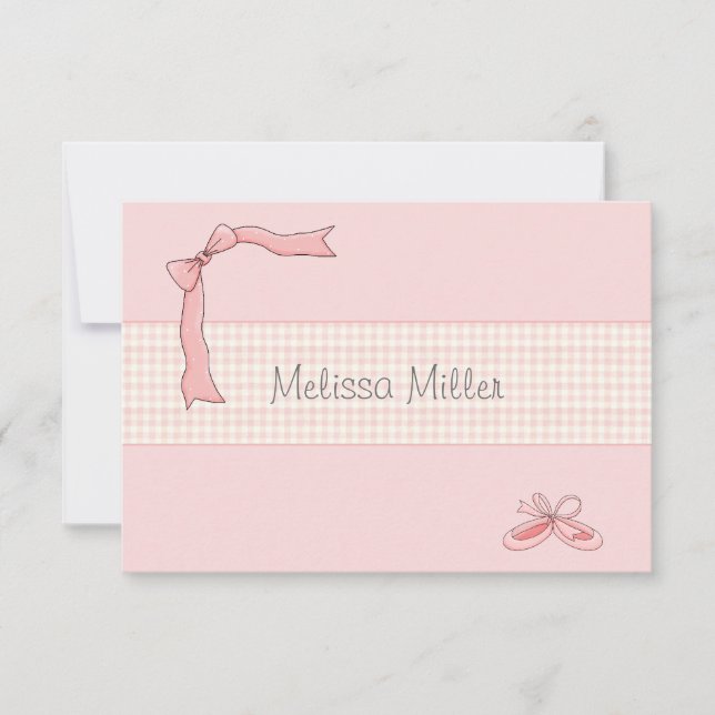 Tutu rose Merci personnalisé / Carte pour notes (Devant)