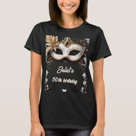 Tutu schwarzen Gold chic Masquerade 50. Geburtstag T-Shirt