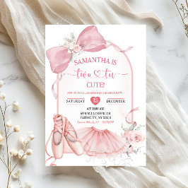 Tutu süße Ballerina rosa Coquette zweiter Geburtst Einladung
