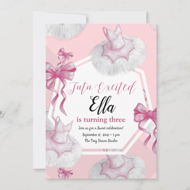 Tutu Sweet Birthday Invitation Card (Devant)