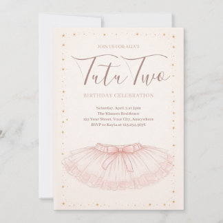 Tutu Two Birthday Invitation