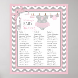 Tutu Windeln Hintern Babydusche Sitzplan Poster