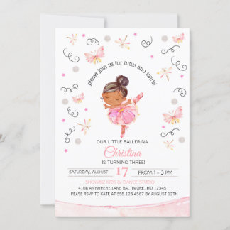 Tutu's and Twirls Ballerina Geburtstag Einladung