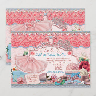 Tutus und Tee-Party Girls verkleiden Einladung