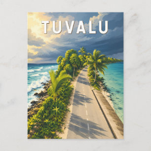 Tuvalu Illustration Reise Kunst Vintage Postkarte