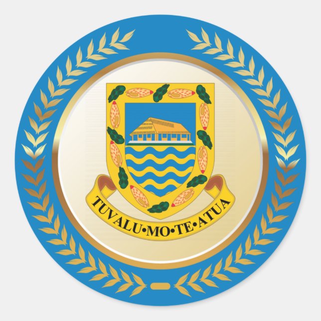 Tuvalu-Wappen Runder Aufkleber (Vorderseite)