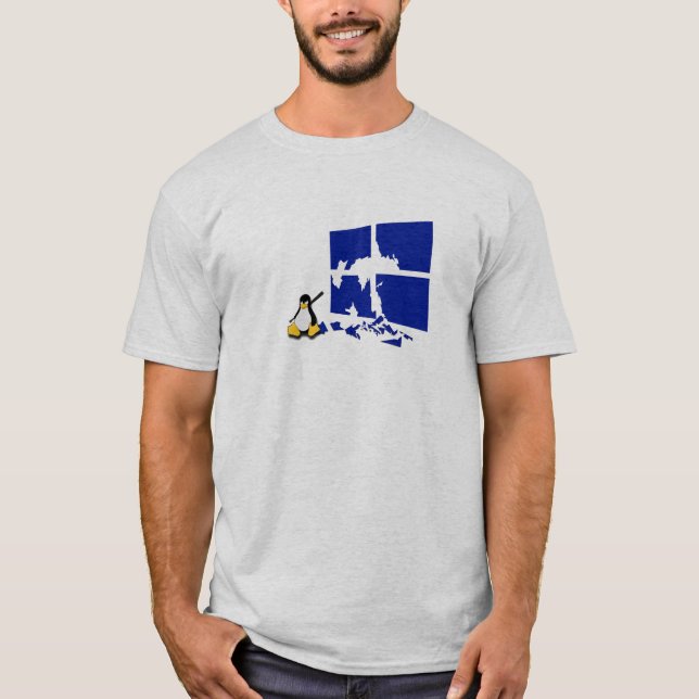 Tux der Linux-Pinguin erhält Mittelalter T-Shirt (Vorderseite)