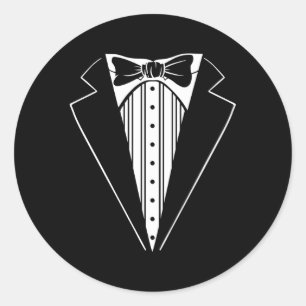 Tux für Hochzeitspaar Batchelor Tuxedo Runder Aufkleber