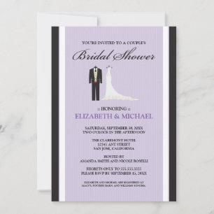 Tux & Gown Couple's Bridal Dusche Einladung