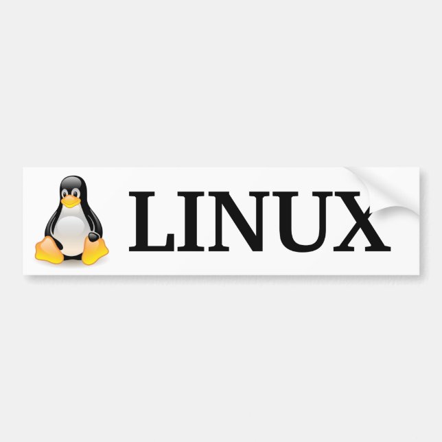 Tux mit Linux Autoaufkleber (Vorne)