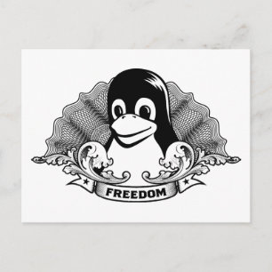 Tux Penguin - (Linux, Open Source, Copyleft, FSF) Postkarte