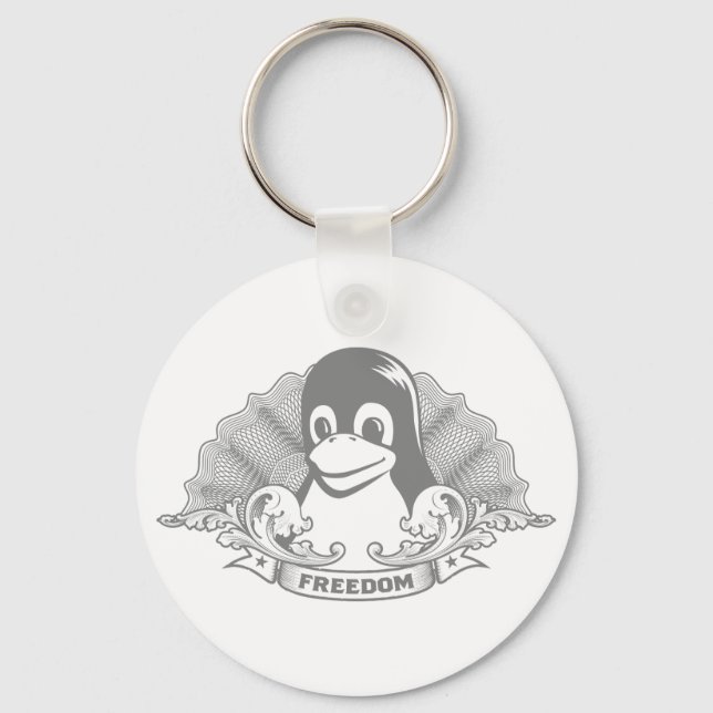Tux Penguin - (Linux, Open Source, Copyleft, FSF) Schlüsselanhänger (Vorderseite)