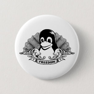 Tux-Pinguin - (Linux, Quelle, Copyleft, FSF) Button