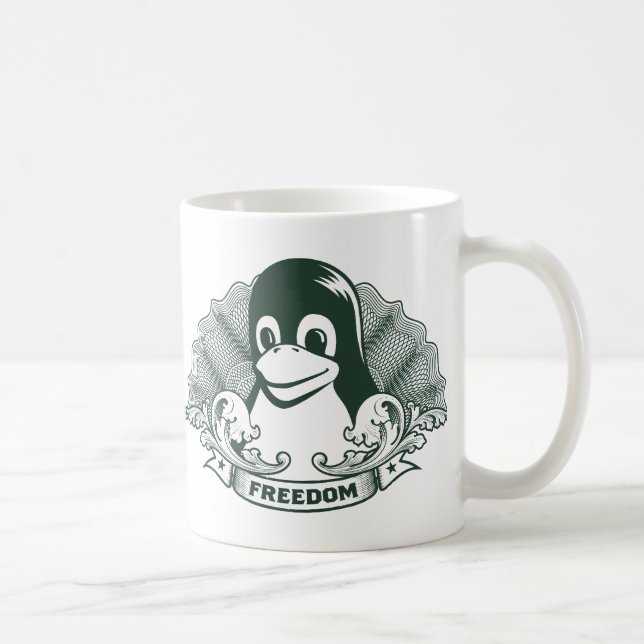 Tux-Pinguin - (Linux, Quelle, Copyleft, FSF) Kaffeetasse (Rechts)