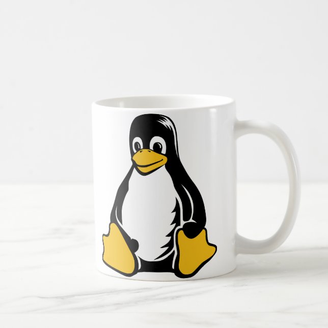 Tux-Pinguin - (Linux, Quelle, Copyleft, FSF) Kaffeetasse (Rechts)