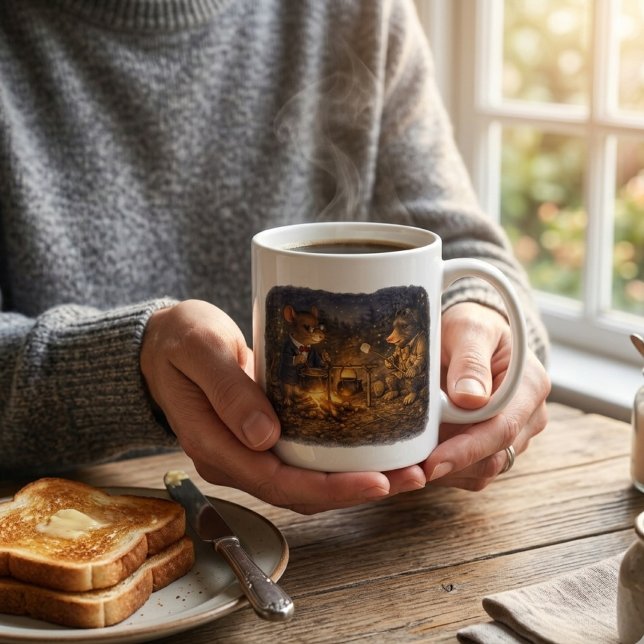 Tux & Twitch Campfire Evening Kaffeetasse (Von Creator hochgeladen)