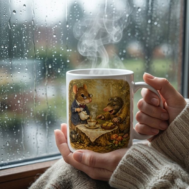 Tux & Twitch Wald-Teestunde Kaffeetasse (Von Creator hochgeladen)