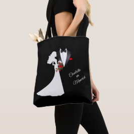 Tuxedo Anzug & Bride Silhouette Gastgeschenk Hochz Tasche