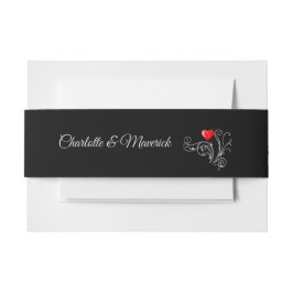 Tuxedo Anzug & Bride Silhouette Wedding Einladungsbanderole
