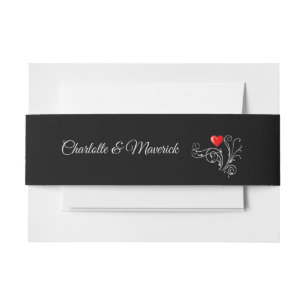 Tuxedo Anzug & Bride Silhouette Wedding Einladungsbanderole